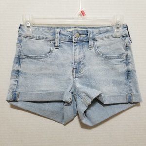 PacSun shorts 24 Super Stretch Shortie denim jean rolled cuff low rise waist